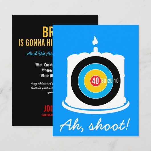 Sharpschutter's 40e verjaardag - Doeluitnodiging Kaart (Voorkant / Achterkant)
