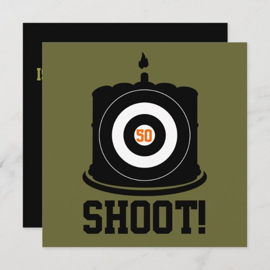 Sharpschutter's 50ste verjaardag - Uitnodiging tot (Voorkant / Achterkant)