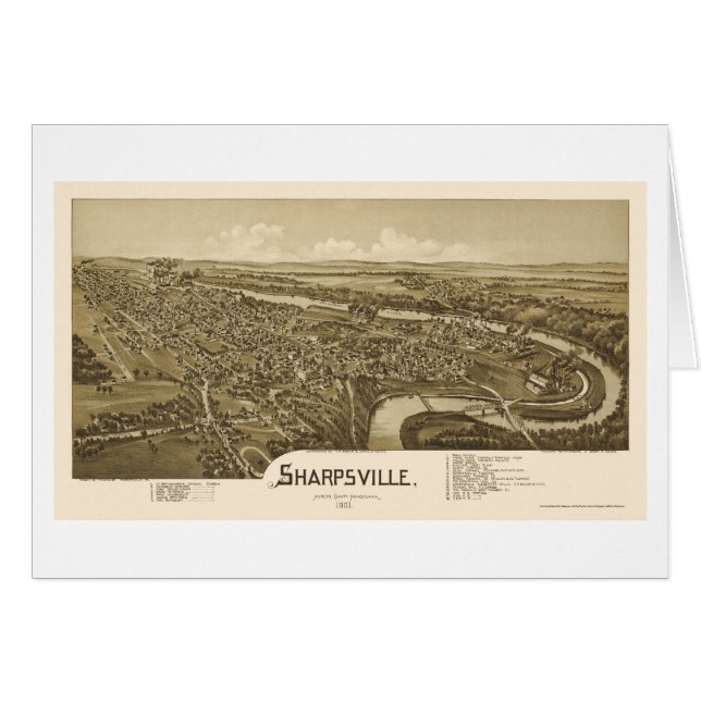 Sharpsville, PA Panoramic Map - 1901 (Voorkant Horizontaal)