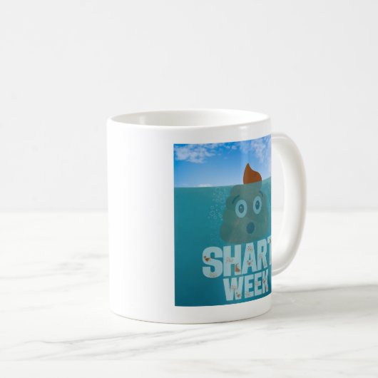 SHART WEEK Mok: EEN SHARK WEEK PARODY Koffiemok (Voorkant rechts)