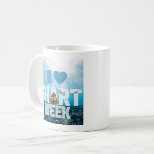 SHART WEEK Mok: EEN SHARK WEEK PARODY Koffiemok (Voorkant links)