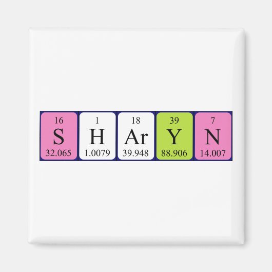Sharyn periodieke lijstnaam magnet (Voorkant)
