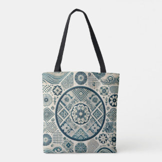 Shashiko-geïnspireerd ontwerp 3 tote bag