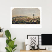 Shasta, CA Panoramic Map - 1856 Poster (Thuiskantoor)
