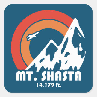 Shasta California Sun Eagle Vierkante Sticker