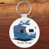 Shasta  Camper - blauw Sleutelhanger (Voorkant)