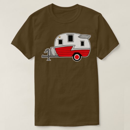 Shasta  camper red rv t-shirt (Design voorkant)