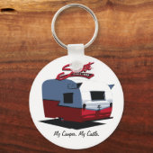 Shasta Camper - rood Sleutelhanger (Voorkant)