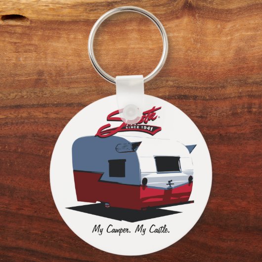 Shasta Camper - rood Sleutelhanger (Voorkant)