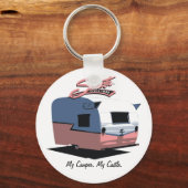 Shasta  Camper - Roze Sleutelhanger (Voorkant)