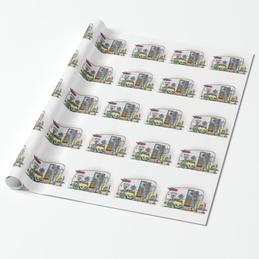 Shasta Camper Trailer RV Cadeaupapier (Uitgerold)