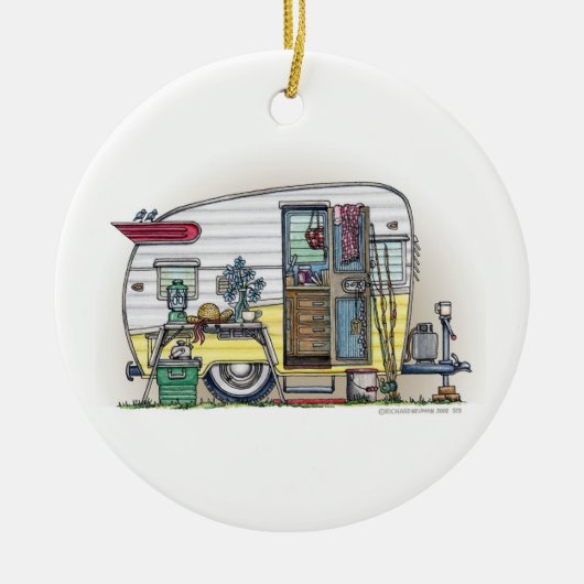 Shasta Camper Trailer RV Keramisch Ornament (Voorkant)
