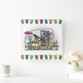 Shasta Camper Trailer RV Vierkante Klok (Huis)