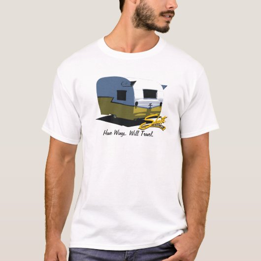  Shasta Camper Travel Yellow T-shirt (Voorkant)