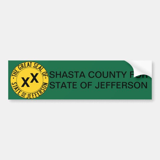 Shasta County for State of Jefferson bumper stickr Bumpersticker (Voorkant)