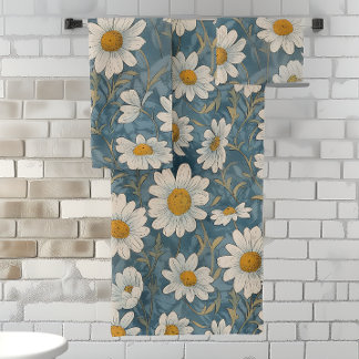 Shasta Daisy Art Nouveau Bad Handdoek