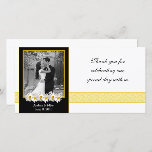 Shasta Daisy Black Gold Wedding Bedankt (Voorkant / Achterkant)