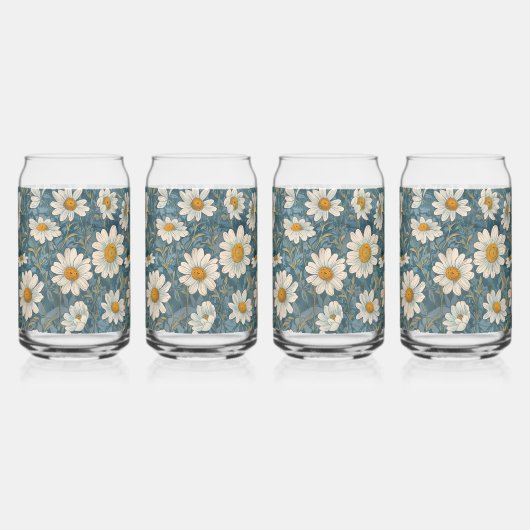 Shasta Daisy Blikvorm Glas (Achterkant)