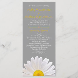 Shasta Daisy Bloem Geel Grijs Trouwprogramma Programmakaart