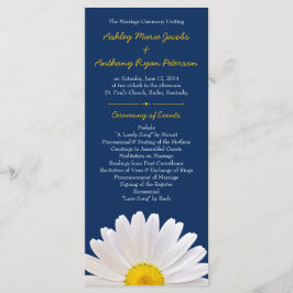 Shasta Daisy Bloem Geel Marine Trouwprogramma Programmakaart