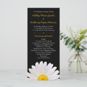 Shasta Daisy Bloem Geel Zwart Trouwprogramma Programmakaart (Staand voorkant)