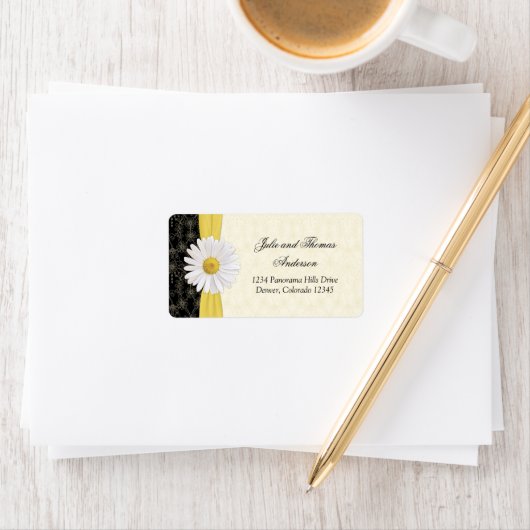 Shasta Daisy Bloemen Bruiloft Adresetiketten Etiket (Insitu)