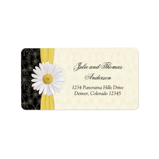 Shasta Daisy Bloemen Bruiloft Adresetiketten Etiket (Voorkant)