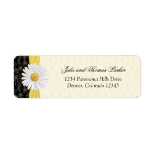 Shasta Daisy Bloemen Bruiloft Retouradres Label