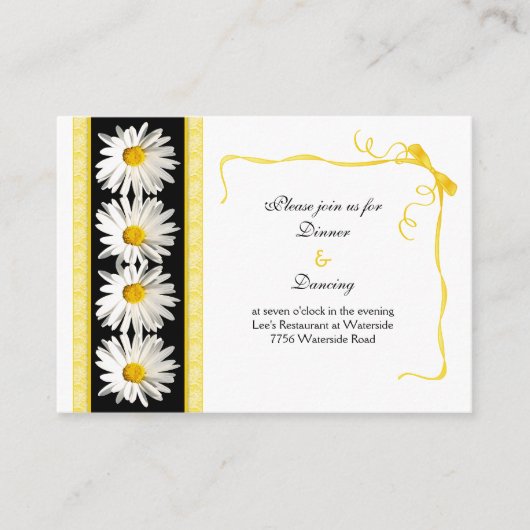 Shasta Daisy bruiloft receptie Kaart (Voorkant)