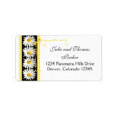 Shasta Daisy Curly Lint Bruiloft Retouradres Etiket (Voorkant)