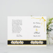Shasta Daisy Floral Wedding Programme (Staand voorkant)