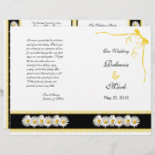 Shasta Daisy Floral Wedding Programme (Voorkant / Achterkant)