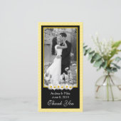 Shasta Daisy geel zwart bruiloft Dank u Bedankkaart (Staand voorkant)