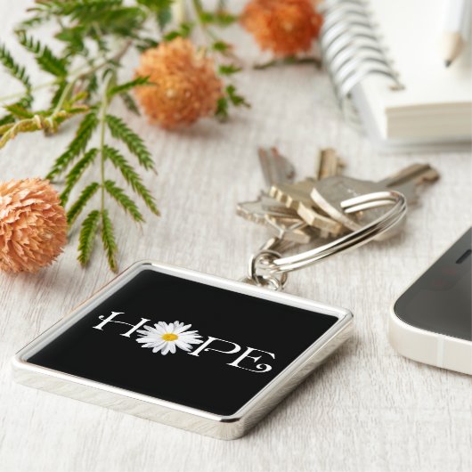 Shasta Daisy Hope Sleutelhanger (Zijkant)