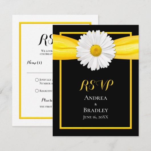 Shasta Daisy met Yellow Ribbon Response Kaart (Voorkant / Achterkant)