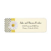 Shasta Daisy Polka Dot Bruiloft Retouradres Etiket (Voorkant)