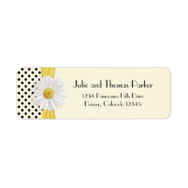 Shasta Daisy Polka Dot Bruiloft Retouradres Etiket