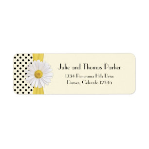 Shasta Daisy Polka Dot Bruiloft Retouradres Etiket