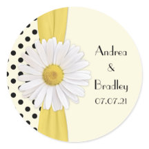 Shasta Daisy Polka Dot gepersonaliseerde bruiloft