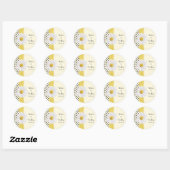Shasta Daisy Polka Dot gepersonaliseerde bruiloft Ronde Sticker (Vel)