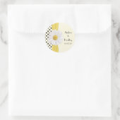 Shasta Daisy Polka Dot gepersonaliseerde bruiloft Ronde Sticker (Tas)