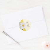 Shasta Daisy Polka Dot gepersonaliseerde bruiloft Ronde Sticker (Envelop)