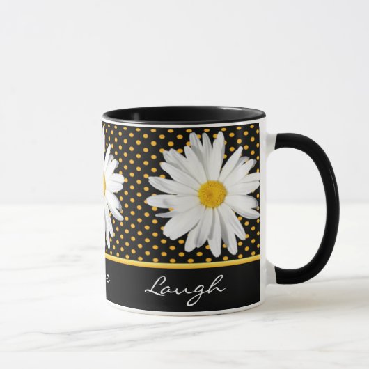 Shasta Daisy Polka Dot "Live, Love, Laugh" Mok (Rechts)