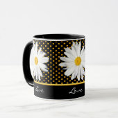 Shasta Daisy Polka Dot "Live, Love, Laugh" Mok (Voorkant links)