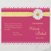 Shasta Daisy Polka Dot Wedding Program (Voorkant)