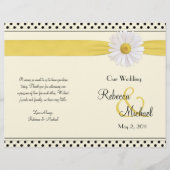 Shasta Daisy Polka Dot Wedding Program (Voorkant)