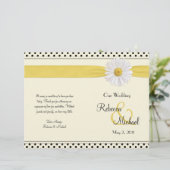 Shasta Daisy Polka Dot Wedding Program (Staand voorkant)