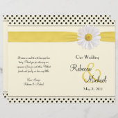 Shasta Daisy Polka Dot Wedding Program (Voorkant / Achterkant)
