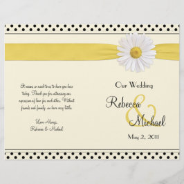 Shasta Daisy Polka Dot Wedding Program