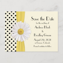 Shasta Daisy Polka Dot Wedding Save the Date